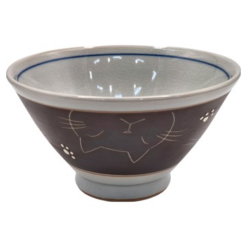 佐和陶瓷 陶瓷碗 容量310mL 適用溫度-30°C~100°C 日本產  紫鳶貓  1個