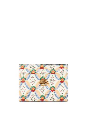 ETRO - Floralia-print leather card holder - women - Nylon/Calf Leather - One Size - White