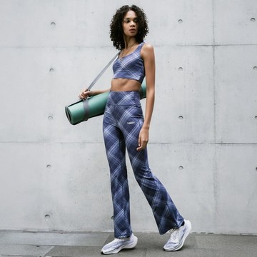 高腰修身喇叭健身長褲【FLIPPOS X VERVE｜GROOVE MAJOR HIGH-RISE FLARED PANTS - 藍灰】 XS