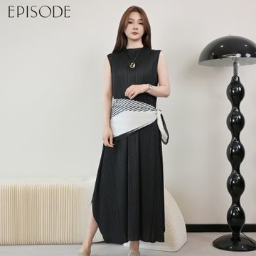 EPISODE - 飄逸寬鬆顯瘦皺褶無袖長洋裝E53718