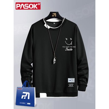 長袖t恤男士2025春秋季休閑寬松內搭體恤青少年ins時尚潮流上衣服