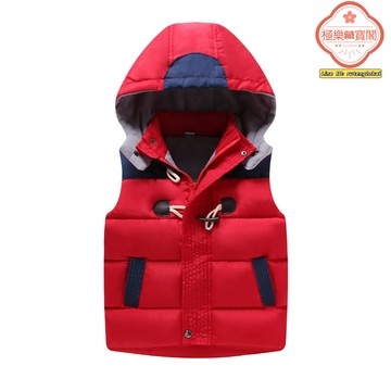 【加厚保暖】兒童羽絨馬甲 童裝馬甲 兒童背心 羽絨服 棉服 搖粒絨 拼色設計 無帽外穿 男女童通用 秋冬保暖
