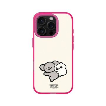 iPhone 16 Pro Clear 粉漾桃 - 爽爽貓 Song Song Meow by SECOND - 爽爽貓與無尾熊