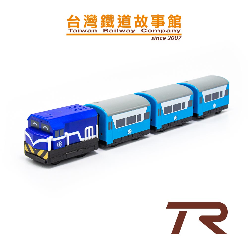 鐵支路模型QV008T2 台灣鐵路R100藍復興號柴電機車台鐵迴力車火車