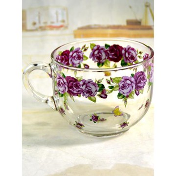 韓國家用兒童成人牛奶杯帶把手沖泡奶粉早餐玻璃杯微波爐加熱麥片