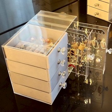 耳環收納盒女耳飾展示架耳釘耳墜掛項鏈手飾品家用精致小首飾盒子