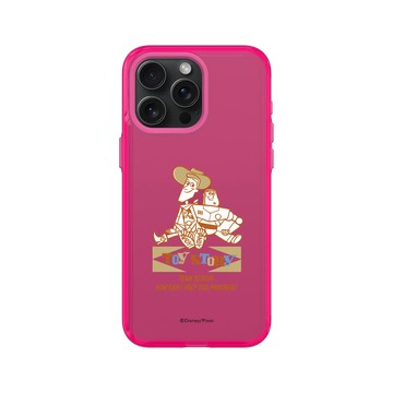 iPhone 15 Pro Max Clear 粉漾桃 - 迪士尼-玩具總動員 Toy Story - 胡迪與巴斯光年-復古風