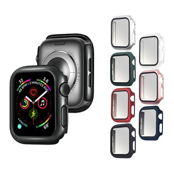 RedMoon APPLE Watch Series 12 42/46mm 9H鋼化玻璃+PC全包覆雙料防摔保護殼