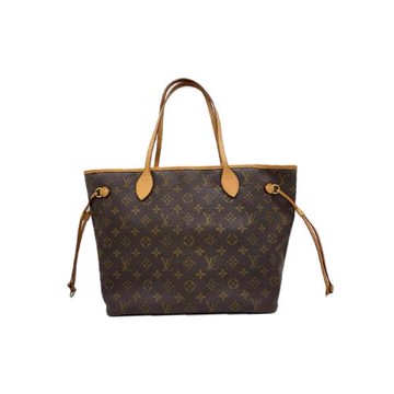 【二手精品 9.9成新】LV老花中號Neverfull托特包(更換植鞣革) 編號L42