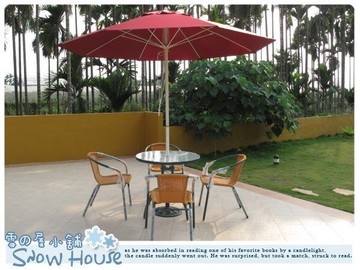 ╭☆雪之屋☆╯@超人氣套餐組@戶外休閒桌休閒椅~1桌4椅+休閒傘+傘座