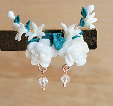 梔子花蜜 14K包金耳環/耳夾(玫瑰金色)