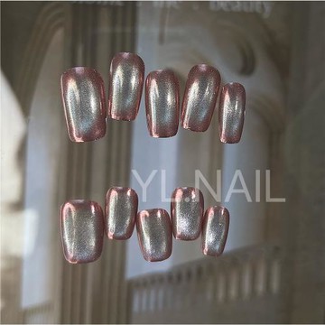 【YL.NAIL復興浪漫】純手工甲片小紅書ins小眾漸變粉貓眼穿戴甲