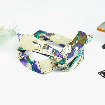 手工髮飾 鋁線髮帶 抽象復古【靡絢紫青】 AH-81