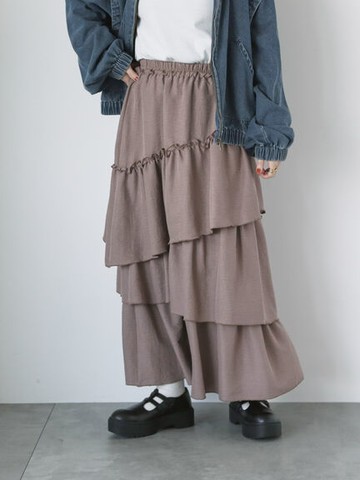 層次感荷葉不對襯造型長裙(FF43L0L0680) - ehka sopo