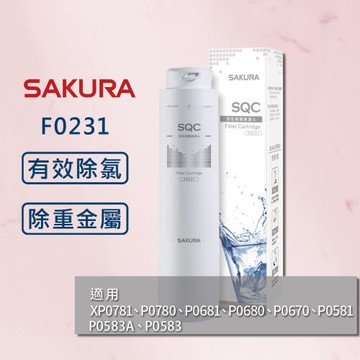 【SAKURA 櫻花】F0231 活性碳纖維濾心 淨水器 濾心 適用機型 P0583 P0581 P0780 P0681 P0680 P0670