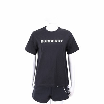BURBERRY 巴寶莉 徽標印花棉質短袖TEE T恤(中性款/黑色)