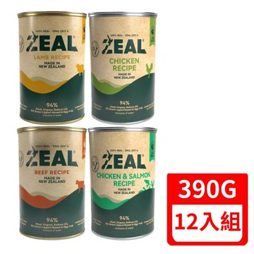 ZEAL真致-野牧無穀94%鮮肉主食犬罐系列 390G X 12入組(餐包/全犬/狗主食罐/狗主食/狗罐頭/寵物罐頭)