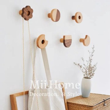 【Mii厝邊】台灣現貨 造型拼色原木掛鉤 進口原木 免打孔 打孔皆可安裝 掛鉤 原木掛鉤 牆壁收納 衣帽架掛飾牆掛