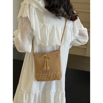 網紅新款手工編織成品單肩毛線包小清新文藝韓版ins斜挎手機小包