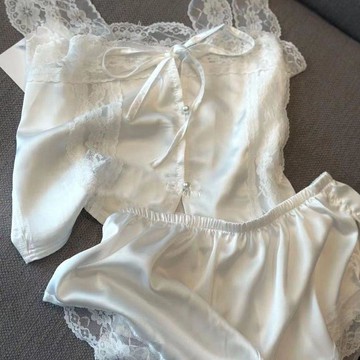 DUYI~夢詩 睡衣女夏季戰衣家居服套裝蕾絲花邊法式高級休閒吊帶