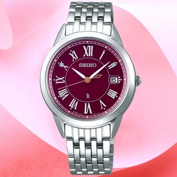 SEIKO精工 LUKIA優雅酒紅太陽能腕錶 新年禮物 推薦 送禮 V147-0CR0R/SUT393J1