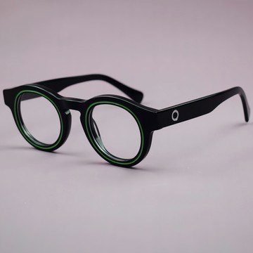 [Mortal] 橢圓框拚料眼鏡架 加厚邊框 寬邊鏡腿 可配鏡片