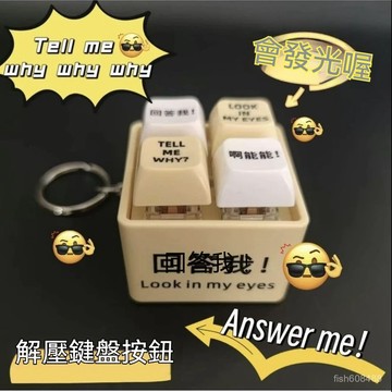 ❄️台灣24H丨迴答我 Look at my eyes tell me why 網絡熱梗發音發光鑰匙扣 超解壓神器迴答我
