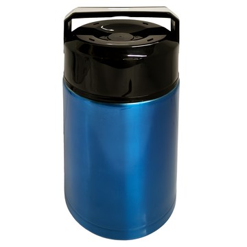 超大容量便攜保冷保溫燜燒壺 藍色 1.2L 304不鏽鋼 伸縮提把  1個