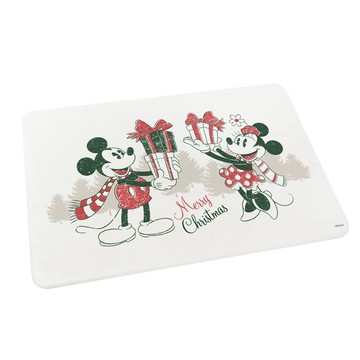 台灣製造 正版授權 迪士尼 米奇米妮 珪藻土吸水地墊-聖誕禮物60*40*0.9cm_廠商直送