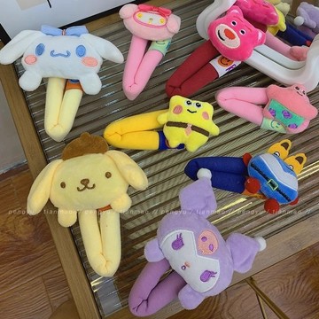 劉海夾 側邊夾🎀 庫洛米公仔海綿大號發夾洗臉劉海少女可愛卡通毛絨發卡BB