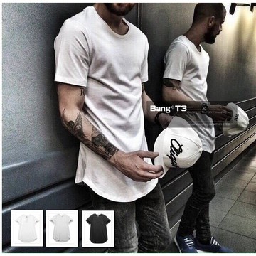 風格圓弧下擺 短袖 男生短袖 前短後長 長版 素t 圓弧T 素面 短T 內搭 gildan BANG【M17】