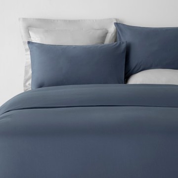 PALETTE250織素色純棉床包兩用被組雙人 藍染藍