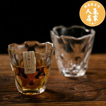 清酒酒具 日式設計師鶴小酒杯子江戶銷子玻璃杯威士忌日本清酒杯家用白酒杯