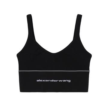 alexanderwang 徽標螺紋彈力文胸上衣