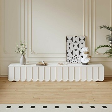 電視櫃 免運 附發票 奶油風電視機櫃簡約現代客廳茶幾電視櫃組合小戶型法式輕奢落地櫃