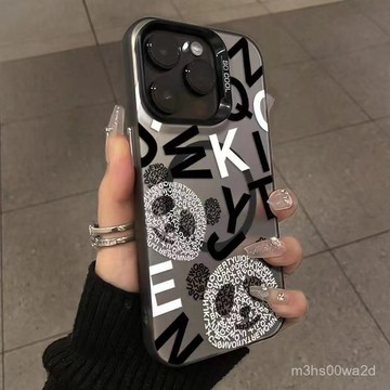 卡通英文熊貓 防摔 適用蘋果iPhonexs 78p i11 i12 13 14 15 16promax手機殼