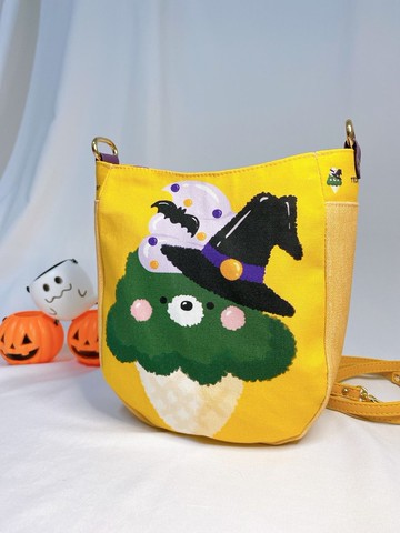 現貨 萬聖節系列-巫婆熊熊抹茶冰 側背包