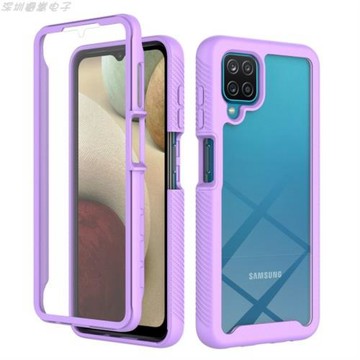 適用三星A12雙面全包手機殼A22花紋軟邊框A31透明A21S防摔保護套