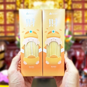補財庫-發財生日禮【森林麵食】土地公發財麵 單盒入 100g/份｜黃金南瓜口味｜2歲以上｜乾麵｜純麵條