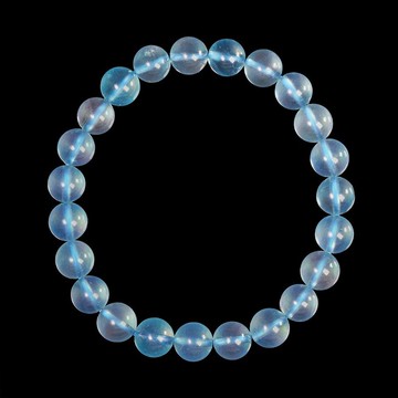【正佳珠寶】海藍寶 高品冰質藍 8.4-8.8mm 海藍寶手珠