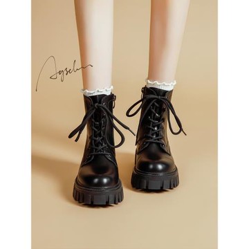 馬丁靴女2026新款春季黑色英倫厚底增高短靴子皮鞋爆巨好看正流行