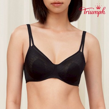 黛安芬-Signature Sheer 透感經典系列 無襯輕質鋼圈內衣 D-E 簡約黑