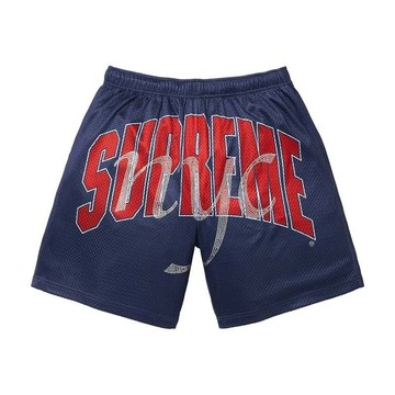Supreme Rhinestone Mesh Short Navy 水鑽 網布 短褲 深藍色 SS26SH48-NY [台灣現貨]