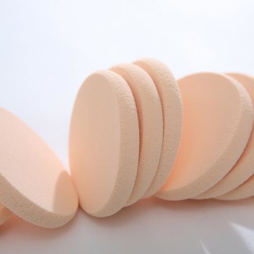 10片裝圓形磨邊海棉粉撲海綿撲干濕兩用粉底液干粉BB霜方形化妝棉