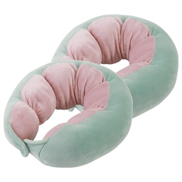 毛絨豌豆護頸U型枕  2個  28 x 25 x 8cm  綠粉色