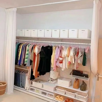 免運費 開立發票 桌麵收納架 桌上層架 置物架 五金少女衣帽架收納架出租屋耐用加厚收納櫃金屬衣櫃簡裝衣櫃DIYz1