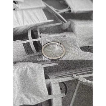 Margiel風格字母造型簡約中性寬版戒指光面個性指環ins風