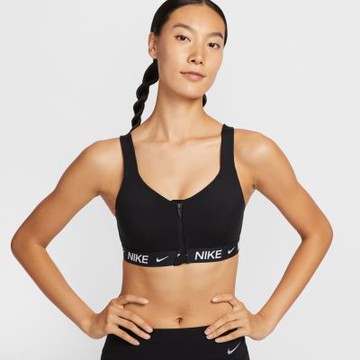 NIKE 運動內衣 女 高度支撐 前拉鍊式 AS W NK INDY HS ZIP BRA 黑 HQ2752-010