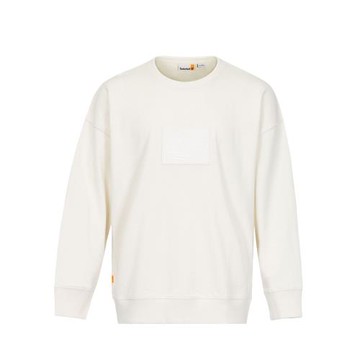 Timberland 男款復古白LOGO有機棉長袖T恤A6QSHCM9