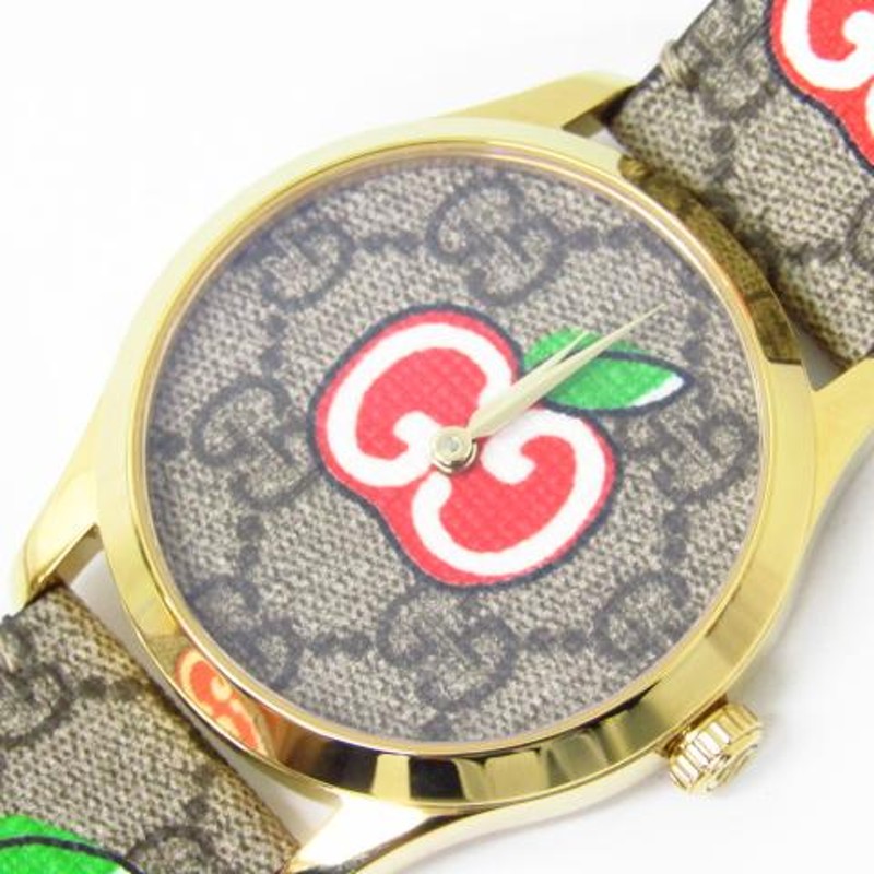 GUCCI グッチ Gタイムレス GG アップル レディース QZ 126.4 腕時計 箱 